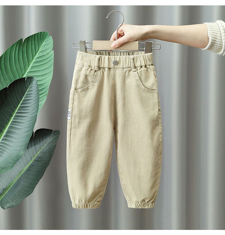Barnebukser Gutter Løse fritidsbukser Vår og høst Nye rette babybukser Little Boy Style Bukser_voghion.com