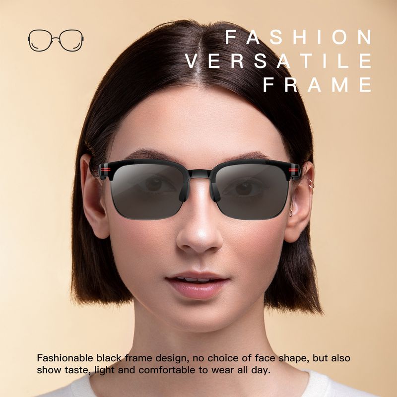 AI-Powered Bluetooth Smart Glasses With UV Protection, Music & Hands-Free Calls For Outdoor Activities_voghion.com