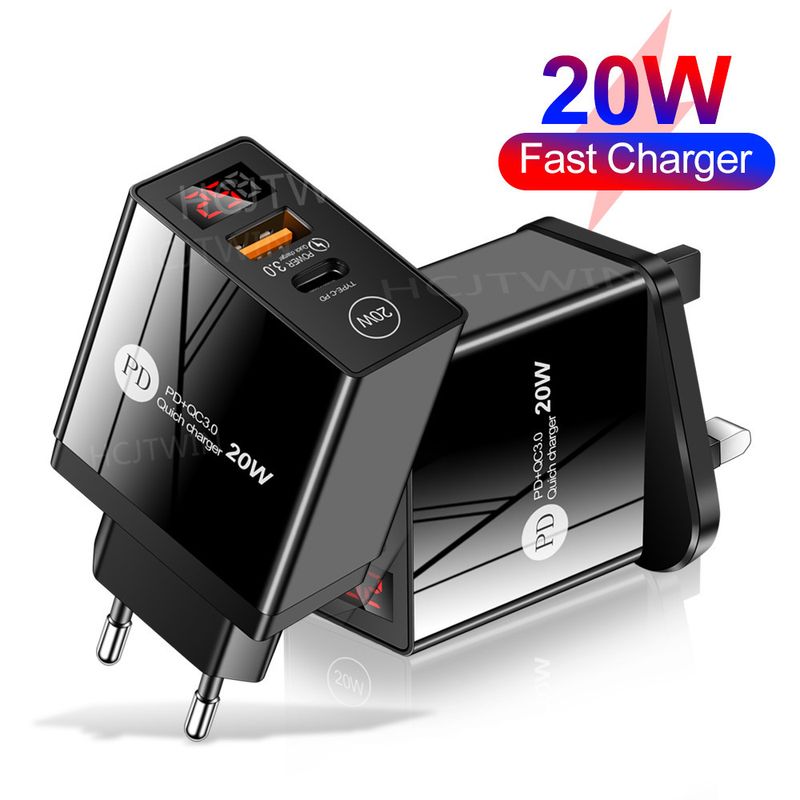 Mūzikas festivāls PD20W QC3.0USB+PD Type-C digitālā mobilā telefona lādētājs, galva, ātrās uzlādes adapteris_voghion.com