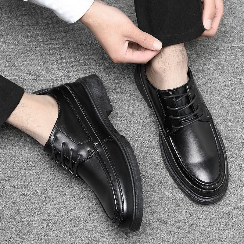 Frühling und Sommer Herren Leder Business Formal Casual Vielseitig Korean Style Spitzschuh Dünne Hochzeit Schwarze Arbeitsschuhe_voghion.com