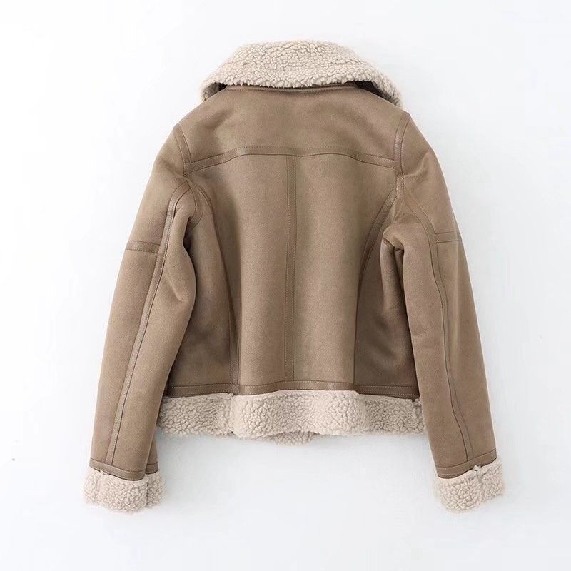 Damenbekleidung Langfristige Spot Winter Neue Damenbekleidung Doppelseitige Pelz Wildleder Motorradjacke Mantel Damen_voghion.com