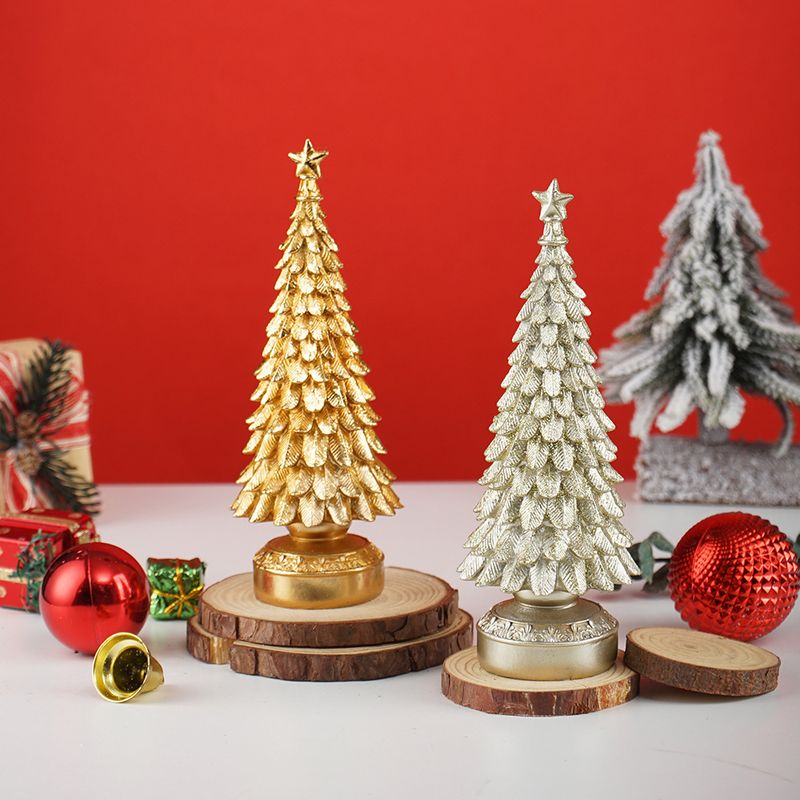 New Small Tree Resin Crafts Ornaments Home Desktop Scene Christmas Decorations_voghion.com