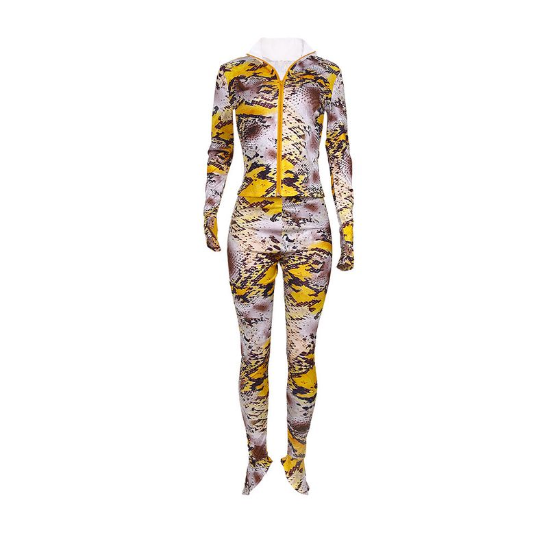Ensemble deux pièces veste à manches longues et pantalon évasé pour femme, nouvelle collection automne_voghion.com