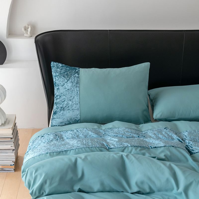 Ensemble de couette de luxe haut de gamme en velours brossé de couleur unie, ensemble de trois pièces pour la maison et le jardin_voghion.com