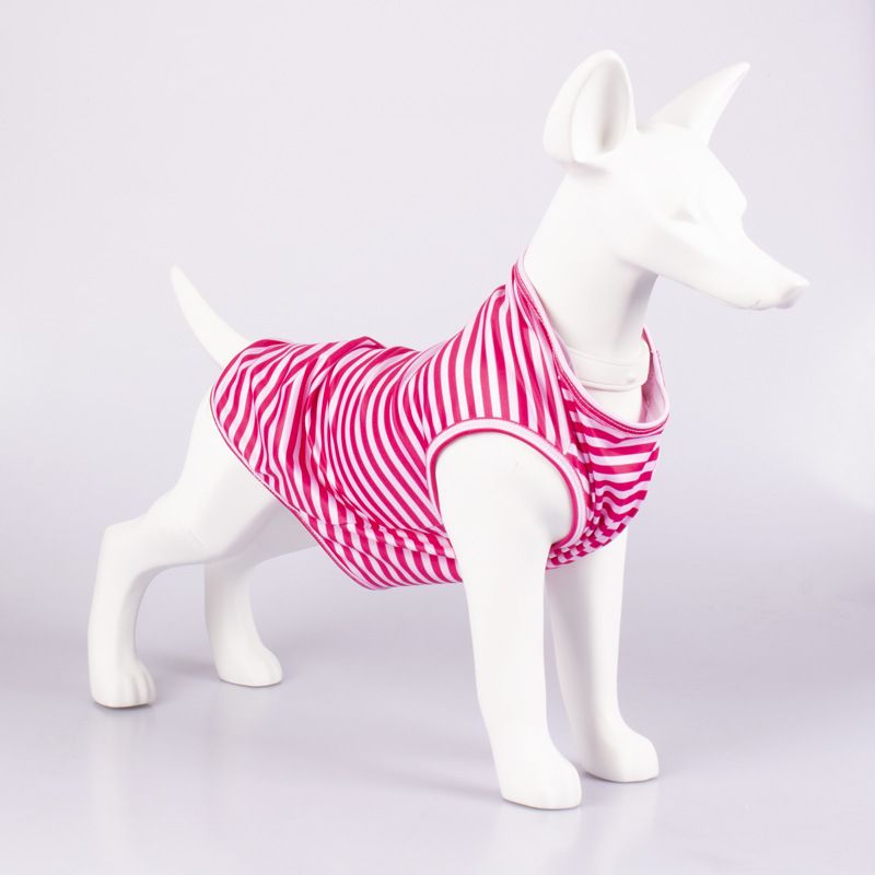 2025 Spring Summer Thin Pet Vest Striped Round Neck T-Shirt Small Medium Dogs Cooling Dog Clothes_voghion.com