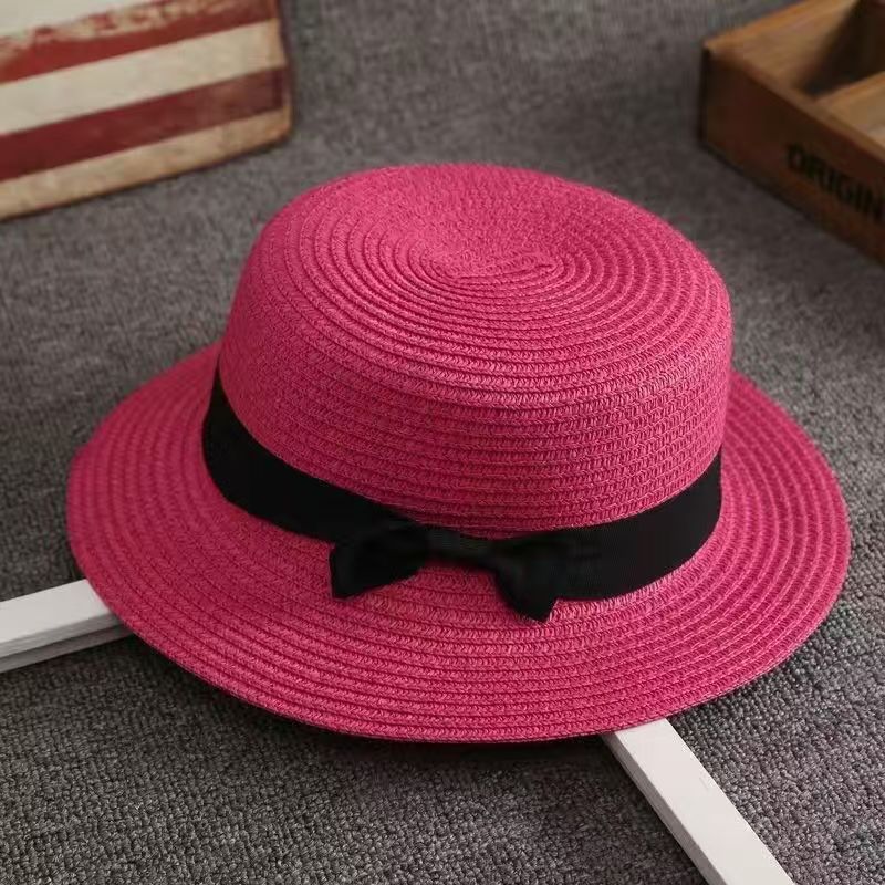 Nuovo cappello estivo Mistdawn per bambini, bambine e ragazzi, con tesa piatta e rotonda, in paglia, da spiaggia_voghion.com