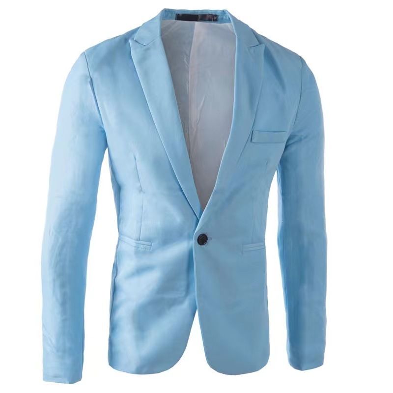 Abito piccolo casual alla moda europea, giacca da abito slim fit a un bottone versione coreana, da uomo_voghion.com