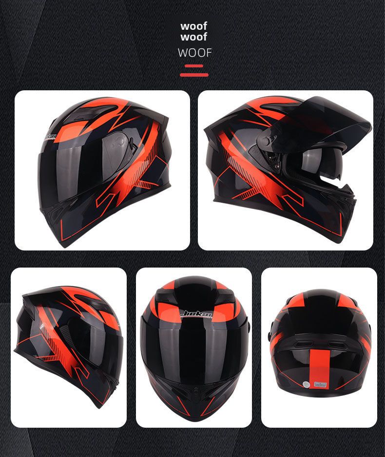 Doppellinsen-Motorradhelm Herren-Trailrunning-Helm Elektrischer Damen-Winter-Vollschutzhut-Integralhelm_voghion.com