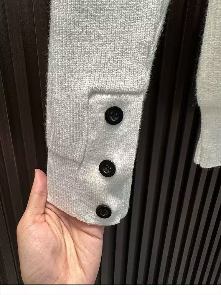 Herrenbekleidung Herbst und Winter Neue Knöpfe Langarmpullover Herren Einfarbiges Innenhemd Warmer Trend_voghion.com
