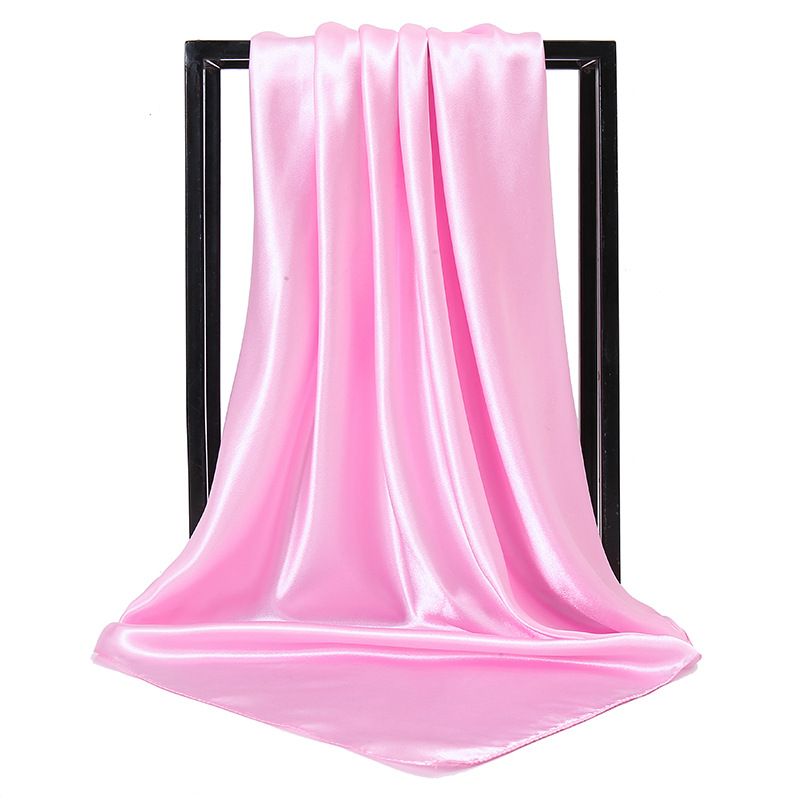 Neue Satin frauen Reine Farbe Kopftuch Seide Einfarbig 90 Satin Professionelle Stewardess Quadrat Schal Yw102_voghion.com