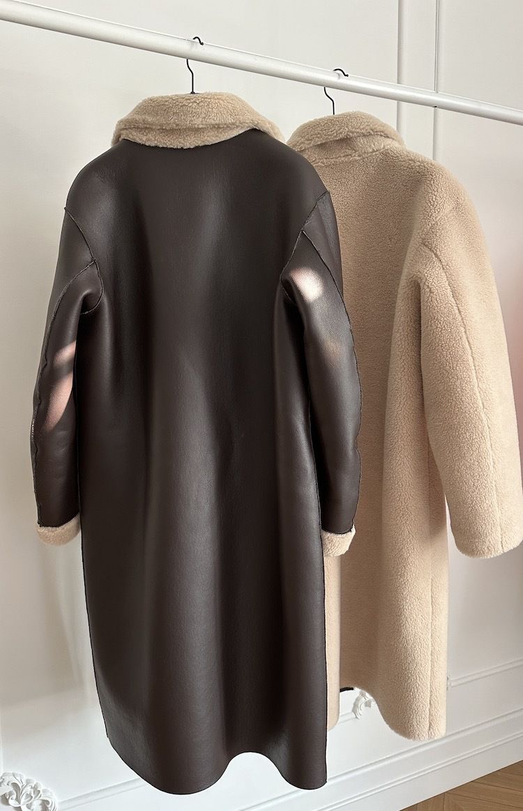 Cappotto reversibile in pelliccia sintetica da donna con design double-face, giacca invernale spessa lunga e corta per autunno e inverno, opzioni nero e marrone_voghion.com