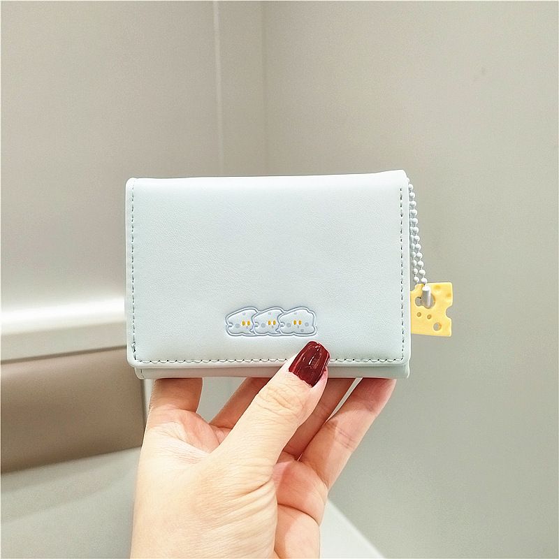 Small wallet ladies cheese cheese short trifold wallet new student cute cartoon large capacity card holder_voghion.com
