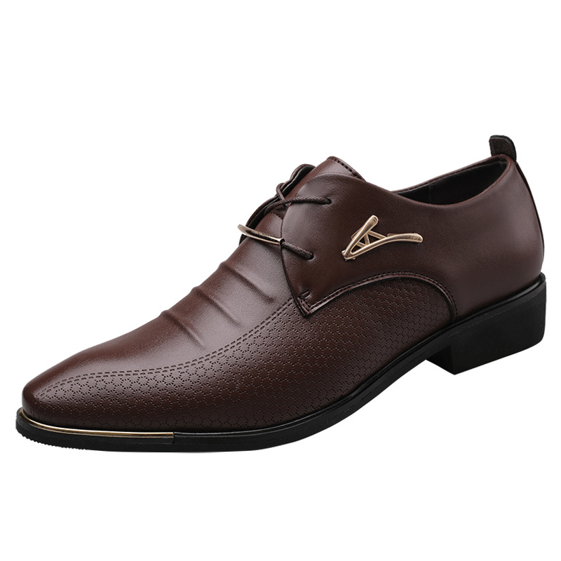 Nieuwe leren zakelijke formele schoenen in grote maten, heren veterschoenen voor casual gebruik_voghion.com
