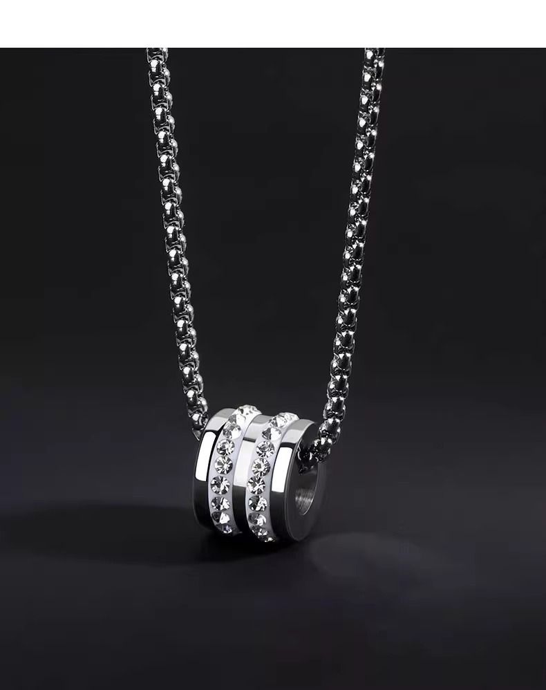 Collane da uomo in acciaio al titanio con perline portafortuna, collana di nicchia di fascia alta, semplice, leggera, di lusso, marchio alla moda, versatile, clavicola, personalità_voghion.com