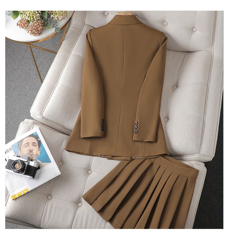 Women's Clothing Green Suit Pleated Skirt Suit Women's Autumn New Autumn Coat Women's Temperament High End Jk Small Suit_voghion.com