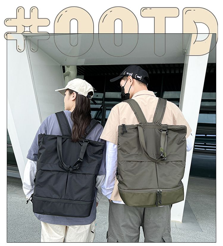 Zaino per uomini e donne Borse da trasporto per pendolari Borsa a spalla singola tinta unita Zaino in nylon antispruzzo di grande capacità Alla moda_voghion.com