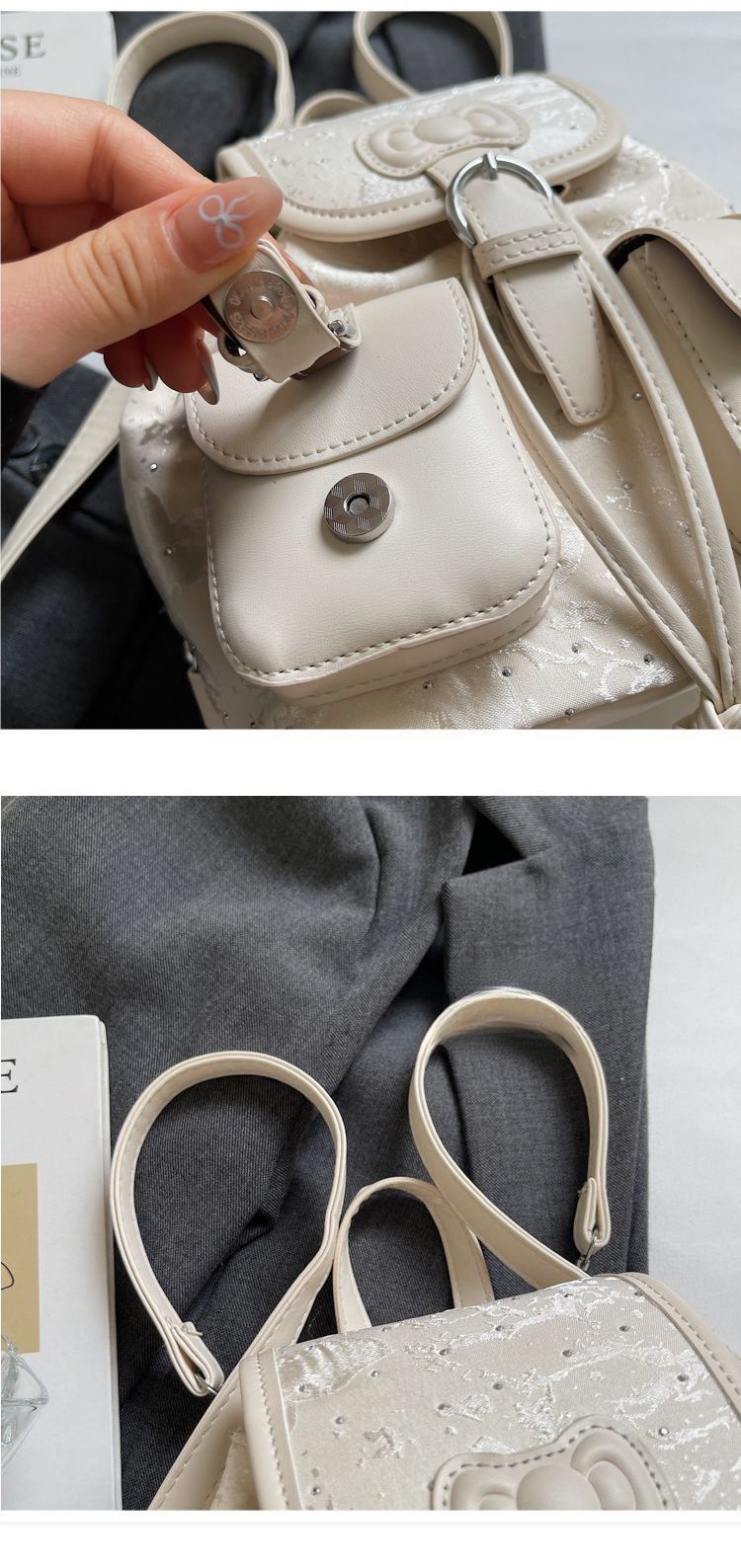Mini Backpack 2025 Fall/Winter New Fashion Rhinestone Handbag Large Capacity Double Shoulder Bag_voghion.com