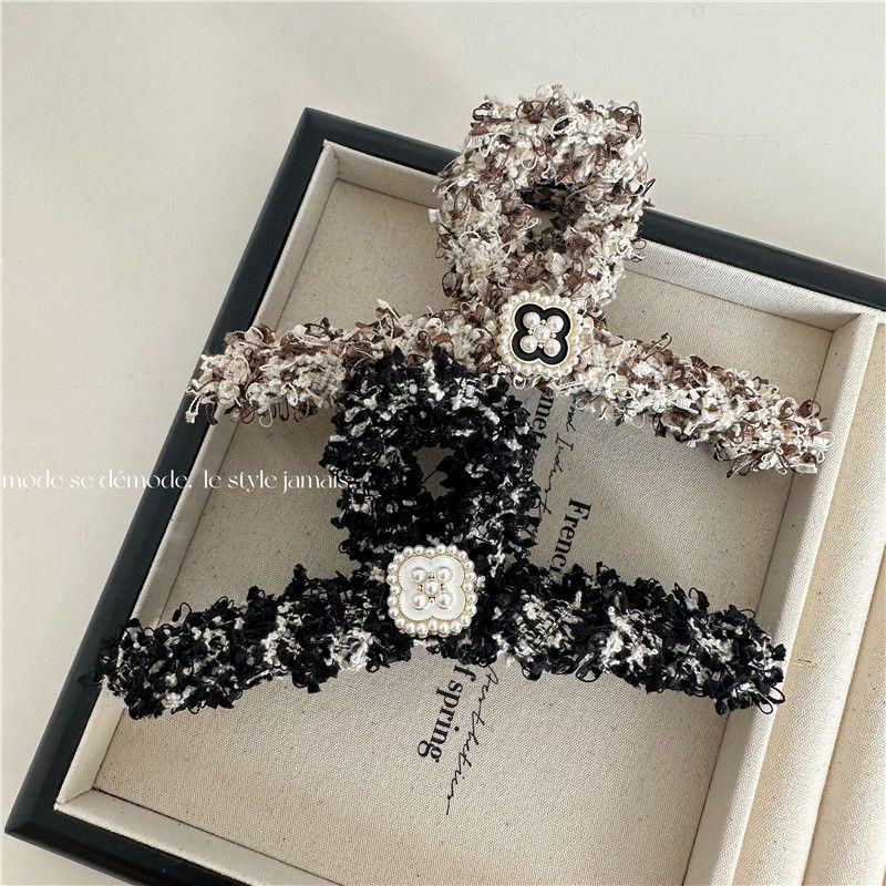 Copricapo con fermaglio per capelli di alta qualità, stile coreano, con fiori in tessuto e fermaglio per capelli a forma di squalo_voghion.com