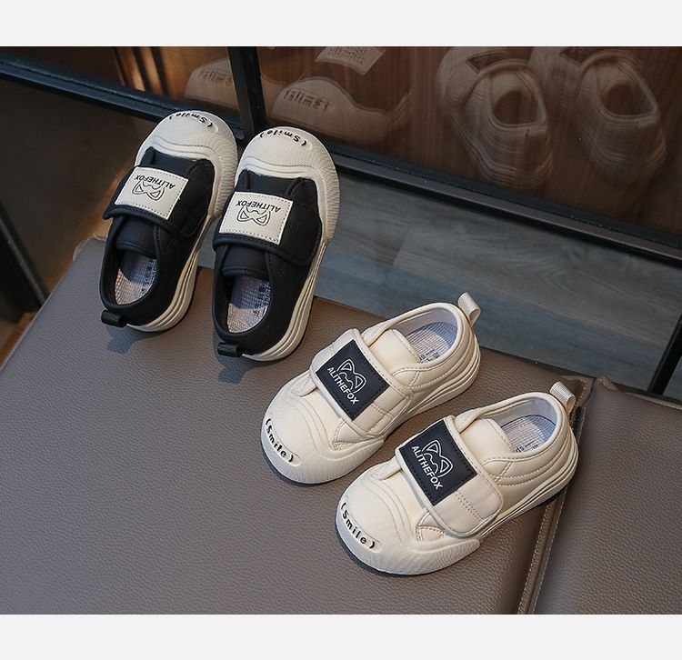 2024 Herbst Neue Kinder Canvas Klettverschluss Shell Kopf Koreanische Ausgabe Jungen Casual Single Mädchen Board Schuhe_voghion.com