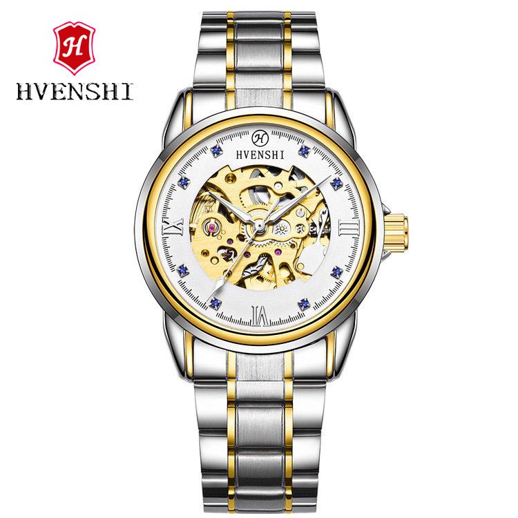 New mechanical men's fully male emperor teacher, fashionable blue diamond automatic watch, hollowed out transparent_voghion.com