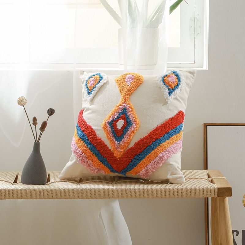 Decorazione per la casa Cuscino trapuntato con ricamo Cuscino per divano Cuscino geometrico Schienale per auto_voghion.com