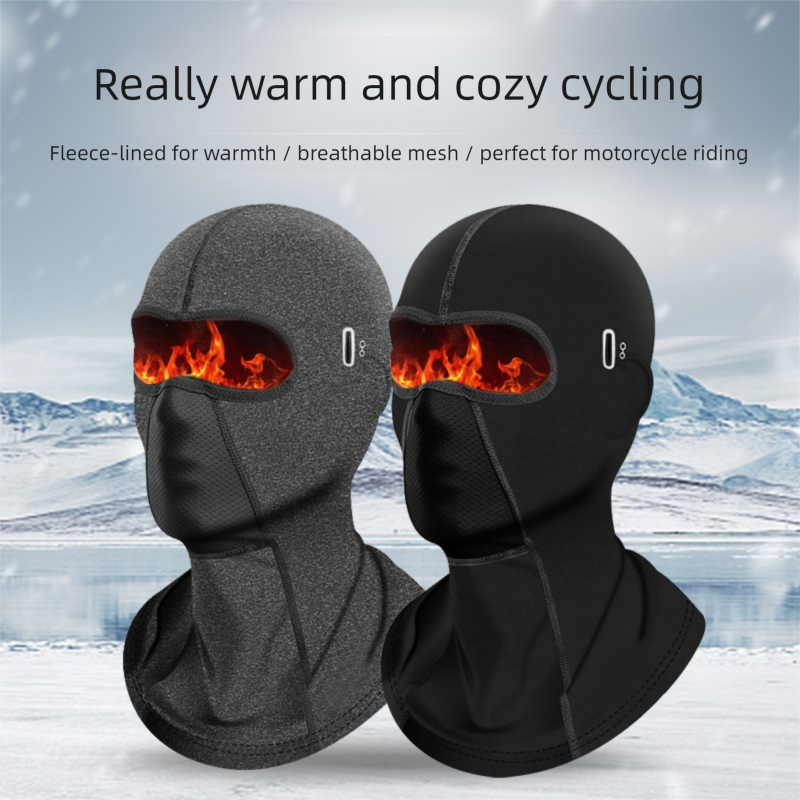 Scaldacollo antivento, per ciclismo all'aperto, caldo, per casco da moto, con cappuccio in pile, protezione dal freddo, maschera da sci invernale_voghion.com