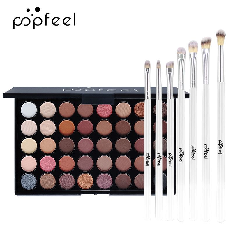 Make-up-Sets 40 Lidschattenfarben + 7 Lidschattenpinsel Make-up Produkte Make-up Marke_voghion.com