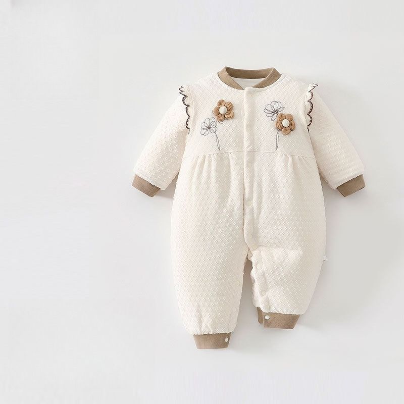 Babykleidung mit kleinem Blumenmuster, Neugeborenen-Body aus 120 g Baumwolle, Baby-Kletterkleidung, Baby-Mönchskleidung, Ha-Kleidung_voghion.com