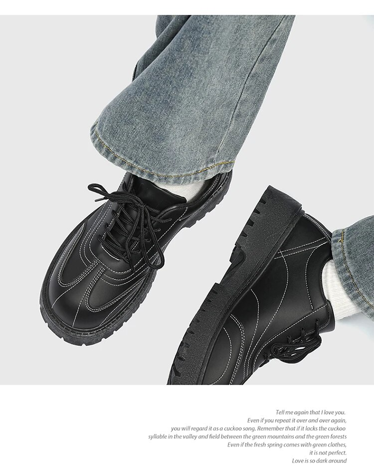 Scarpe casual da uomo stringate stile britannico con suola spessa Scarpe derby di alta qualità comode scarpe da esterno uomo 39-44_voghion.com