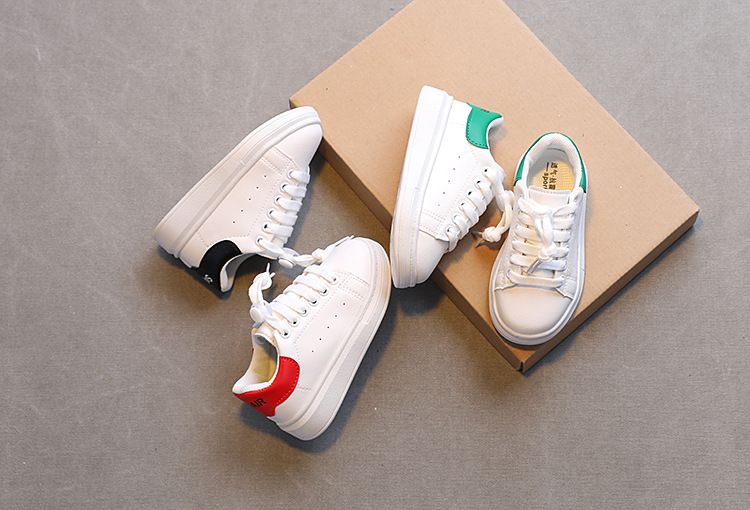 2023 Spring New Children Fashion Soft White Boys Sports Shoes Korean Style Students Lace-up Light Sneakers for Girls_voghion.com