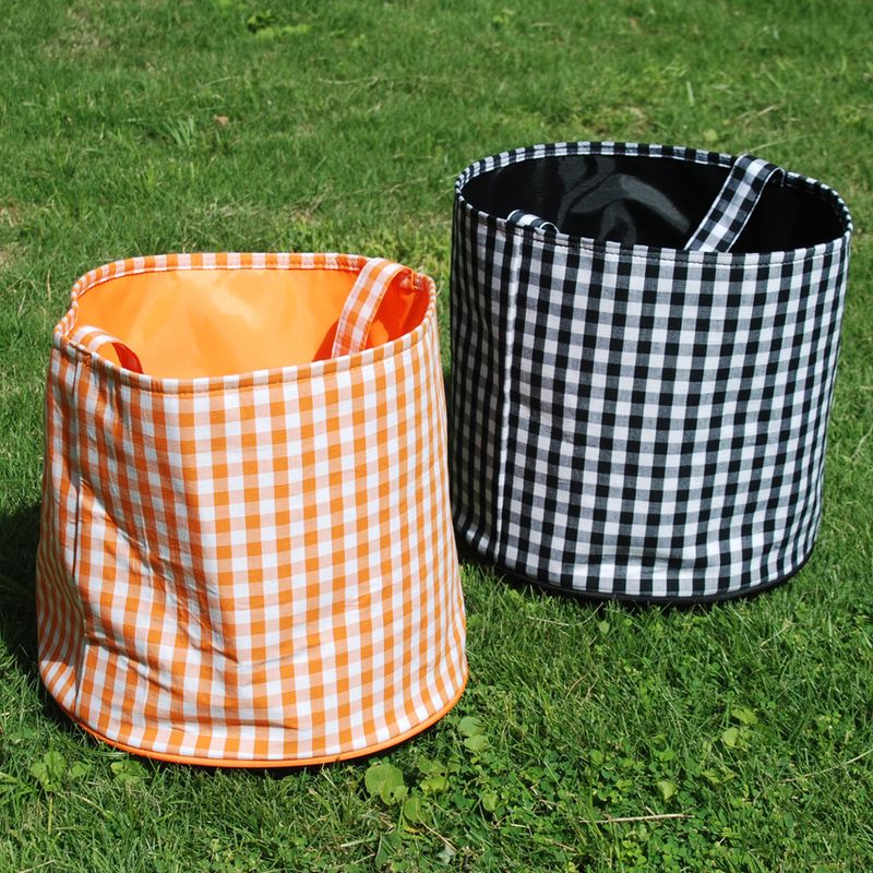 New Halloween candy bag black and white plier cloth hand basket candy storage bucket holiday decoration gift bucket_voghion.com