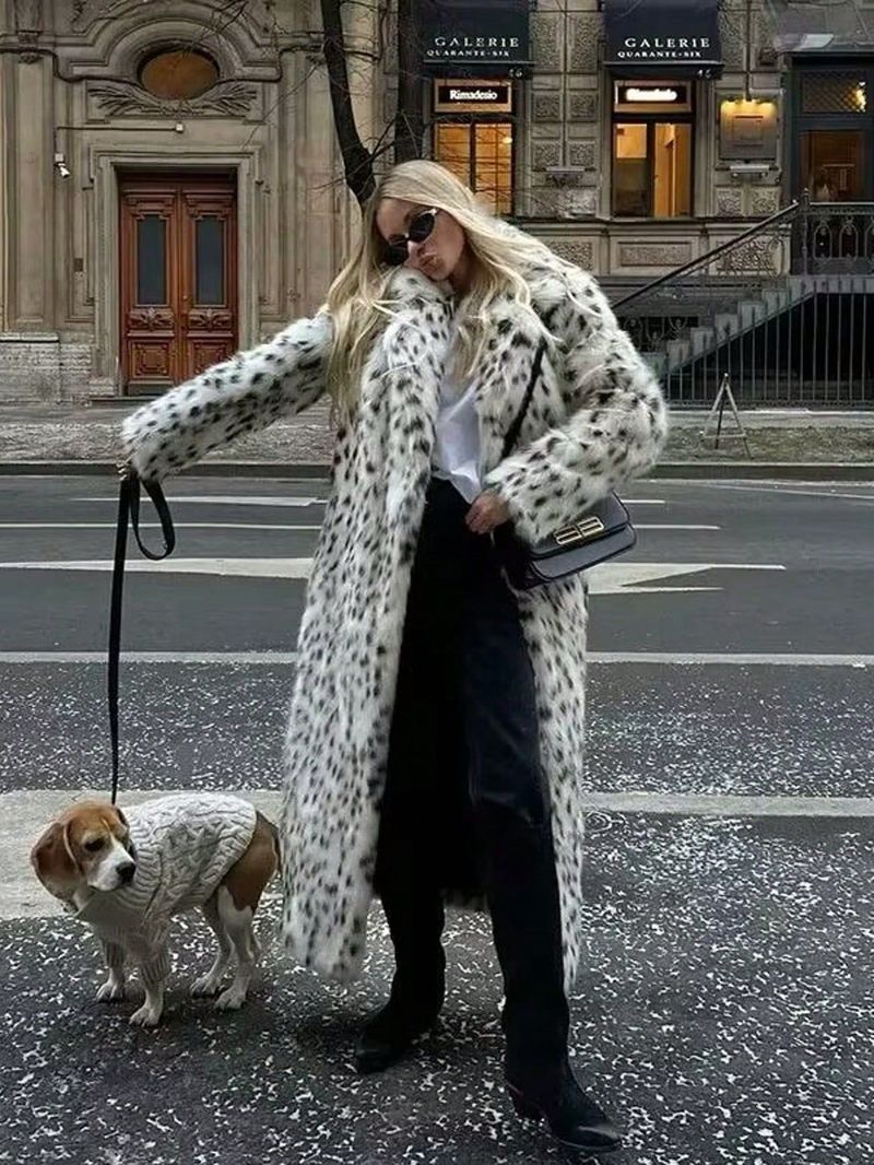 Damen Kunstpelzmantel mit Leopardenmuster, verdickte warme Langarm-Übergrößejacke für den Winter, Streetwear-Mode_voghion.com