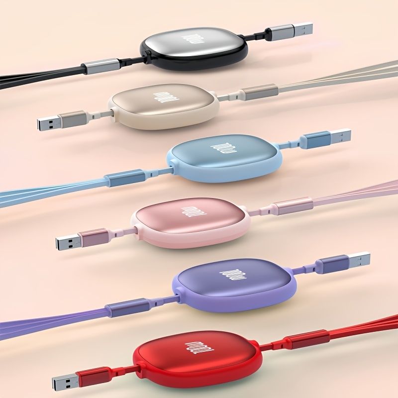 3-in-1 Retractable USB Charging CableCompatible With USB To C/Micro USB For IPhone 13/14/12/11/X Huawei Data Sync At 480Mbps_voghion.com