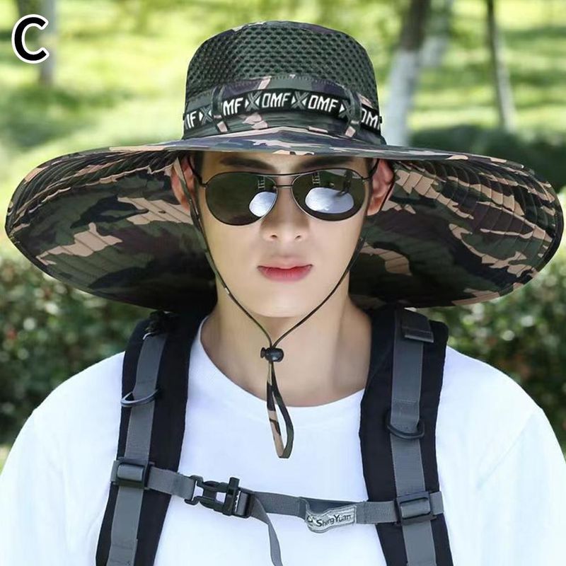Chapeau de soleil à large bord de 5,9 pouces, protection UV, casquette de pêcheur respirante, pliable, pour hommes et femmes, pêche en plein air, randonnée, plage_voghion.com