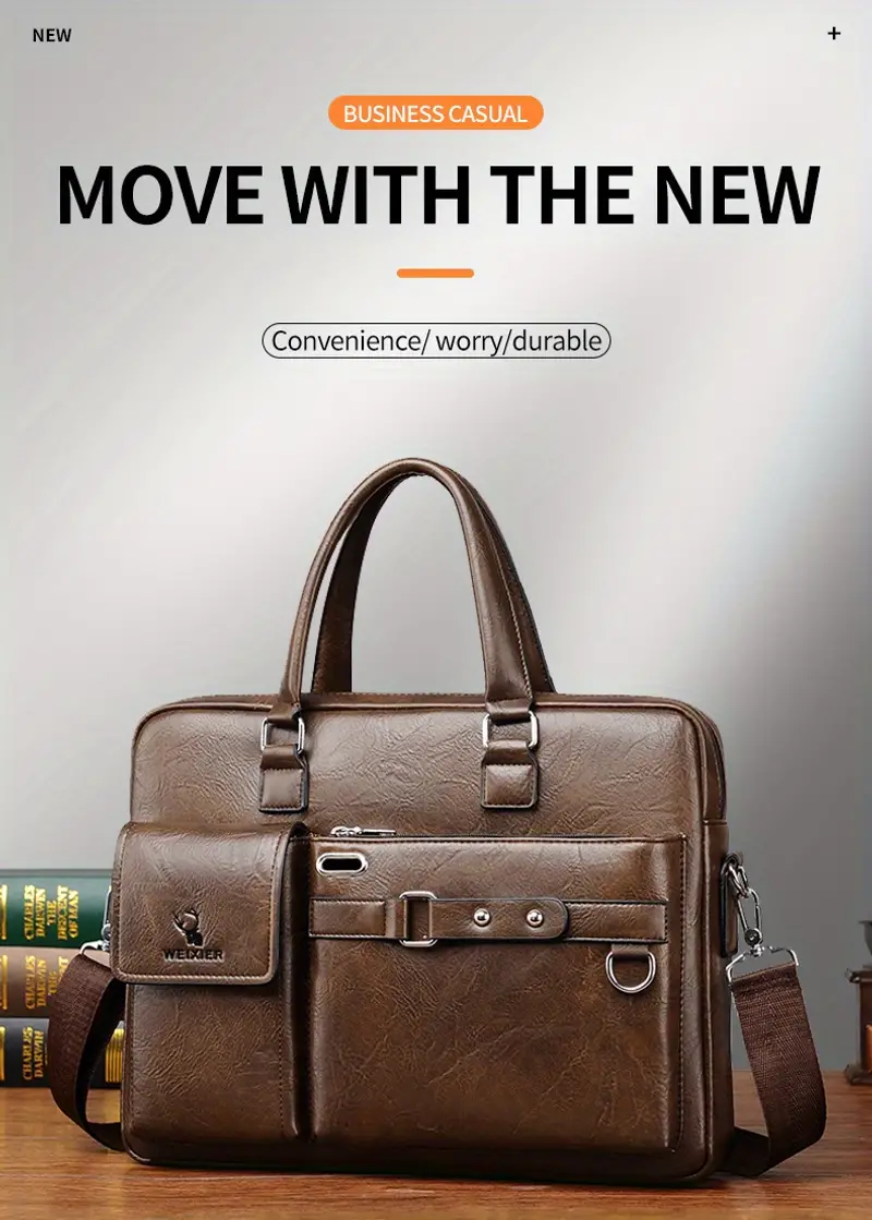 Sac à main d'affaires de luxe léger sac à bandoulière pour ordinateur de voyage d'affaires de grande capacité pour hommes sac à bandoulière en cuir imperméable pour hommes_voghion.com