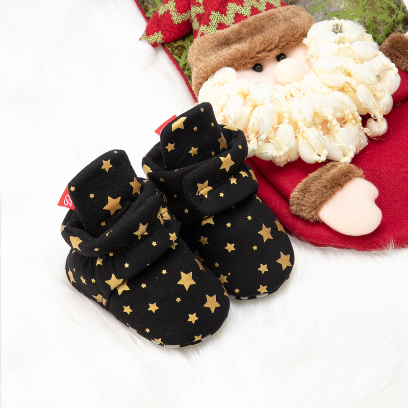 Elementos de Natal de inverno Sapatos casuais para crianças antiderrapantes com sola macia Sapatos para bebês_voghion.com