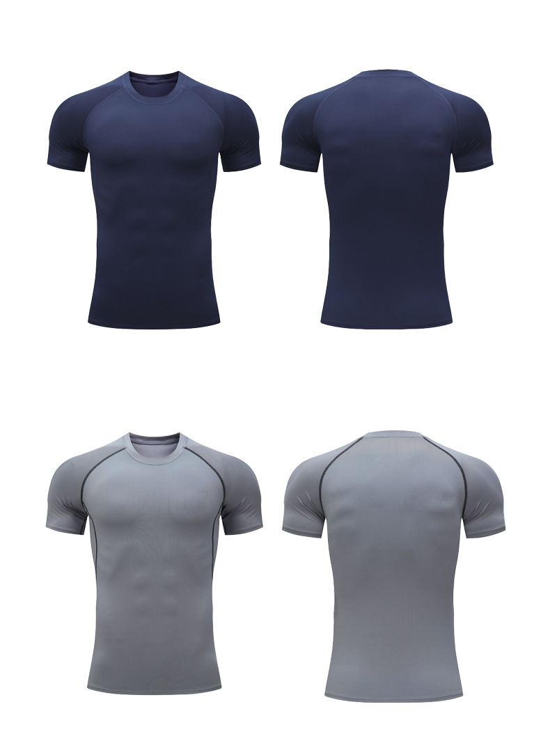 Ανδρικά ρούχα Υψηλή ελαστική αθλητική κολάν ανδρικό μακρυμάνικο κοντό μανίκι μπλουζάκι για τρέξιμο για τρέξιμο_voghion.com