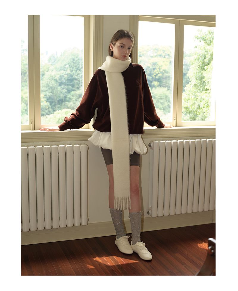 Sciarpa fatta in casa in misto lana di alpaca e mohair da donna, modello invernale 2025, tinta unita, calda, abbinata ai colori coreani, alla moda, versatile, casual, per tutti i giorni_voghion.com