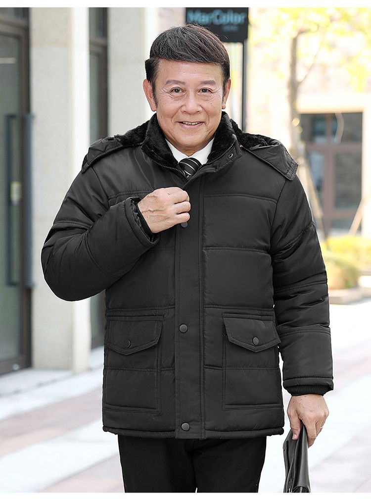 Men's Winter Detachable Hood Coat – Slim-Fit Wool-Blend Jacket With Windproof Lining & Contrast Stitching (XL-5XL, Wrinkle-Resistant)_voghion.com
