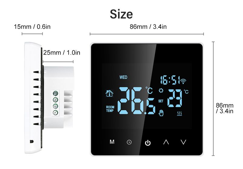 Thermostat Wifi intelligent Tuya pour chauffage de l'eau/chaudière à gaz, contrôleur électrique ou de température pour Alexa Google Home 220 V_voghion.com