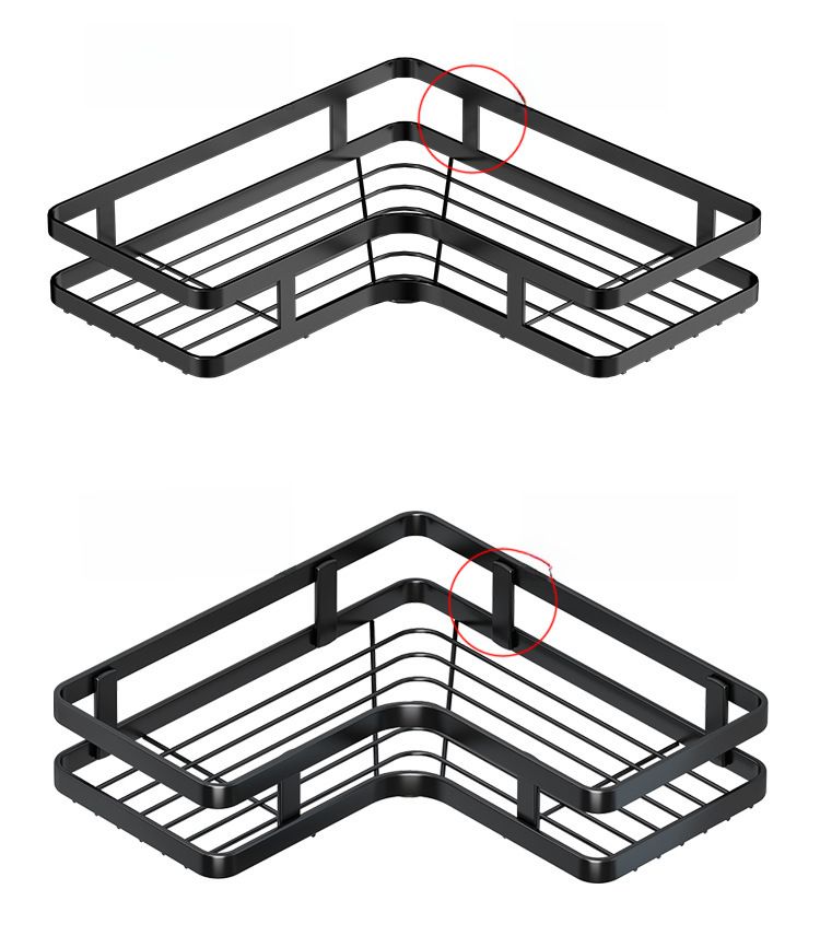 Prateleira de canto de cozinha de camada dupla, prateleira triangular para banheiro, suporte para parede, lavatório sem perfuração, lavatório para varanda, banheiro_voghion.com