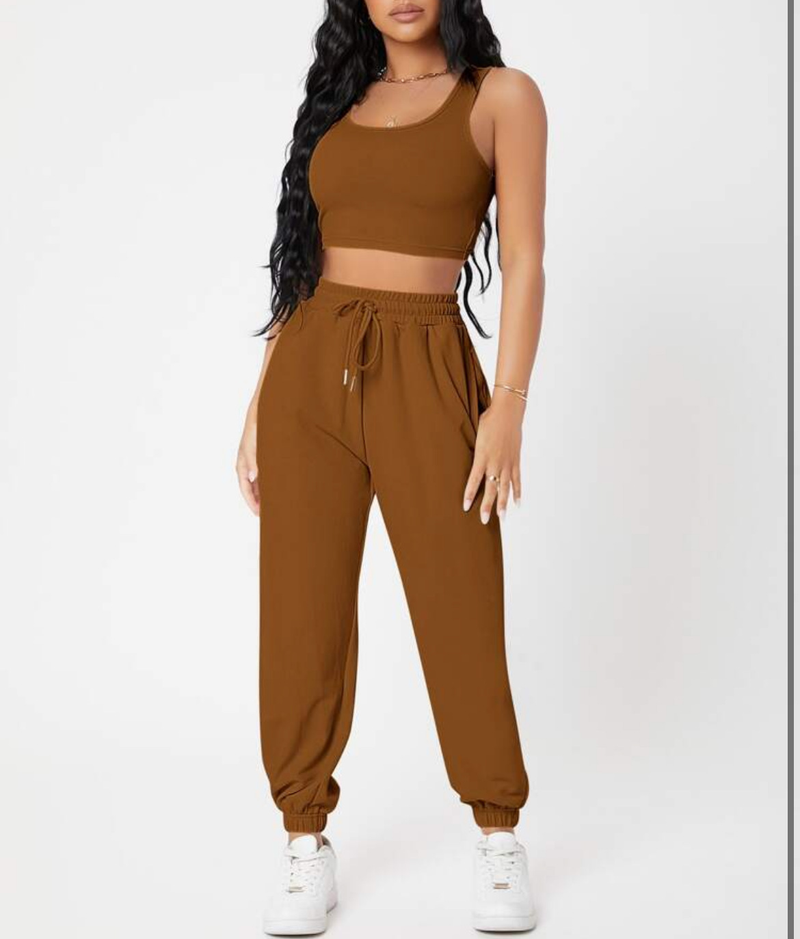 Naisterõivad Mood Kevadine ühevärviline Meeste Kaelusega Kootud Vest Naiste Kõrge Vöökohaga Moodne vabaaja pükskostüüm_voghion.com