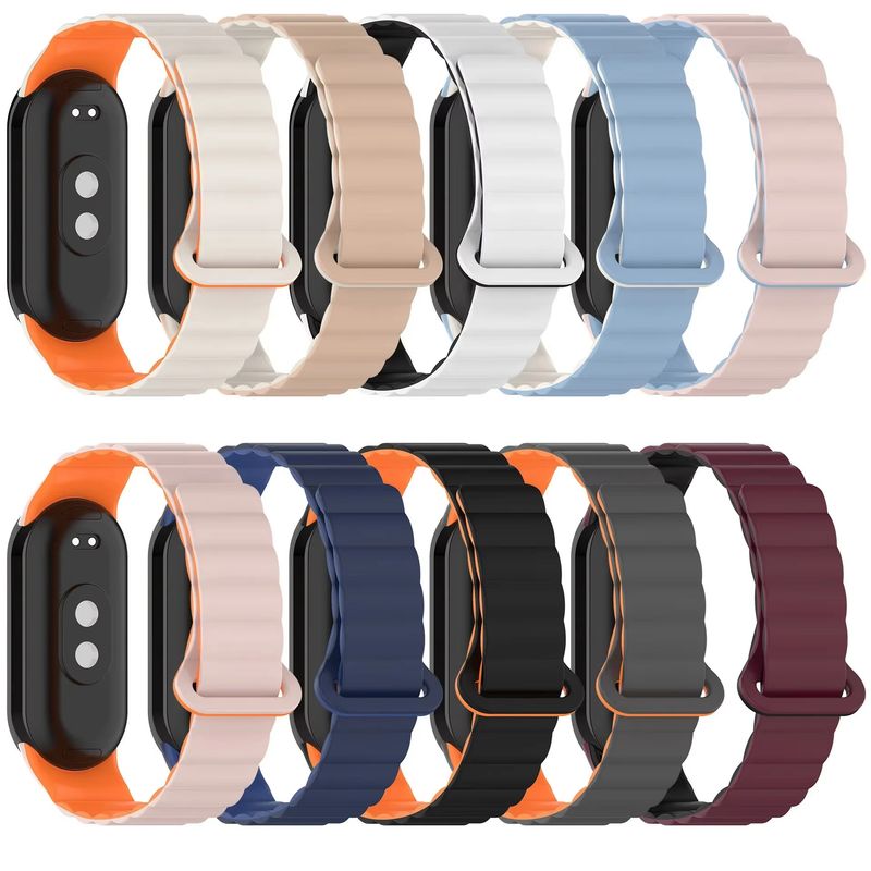 Magnetisches Silikonarmband für Xiaomi Band 9/8, Sport-Loop-Armband, weiches Armband für Xiaomi Miband9, Miband8, Smartband-Zubehör_voghion.com