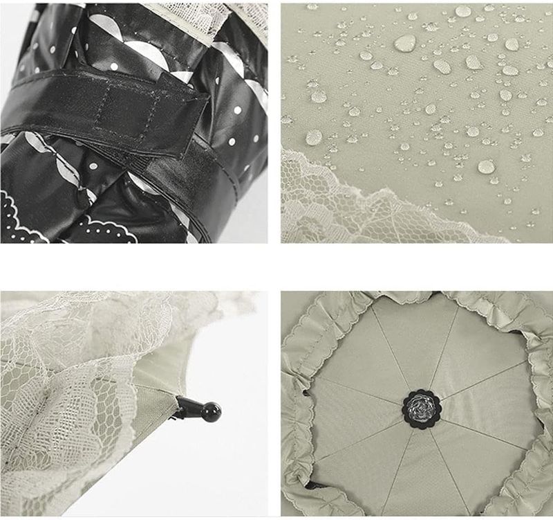 Lace UV Parasol - Windproof Folding|Sun/Rain Dual Protection_voghion.com