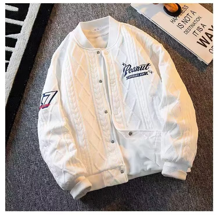 Men's Clothing Double layer baseball uniform men's spring coat men's spring and autumn embroidered loose cardigan jacket trendy brand storm jacket_voghion.com