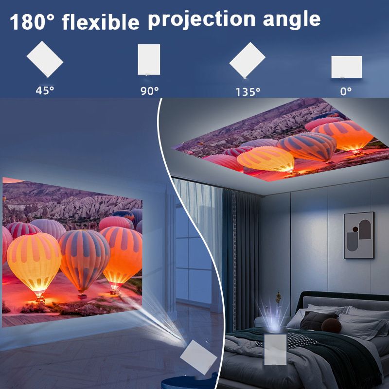 Schermo di proiezione portatile PTZ per casa, campeggio, esterni, HD, telefono cellulare, proiettore a canna di cannone_voghion.com