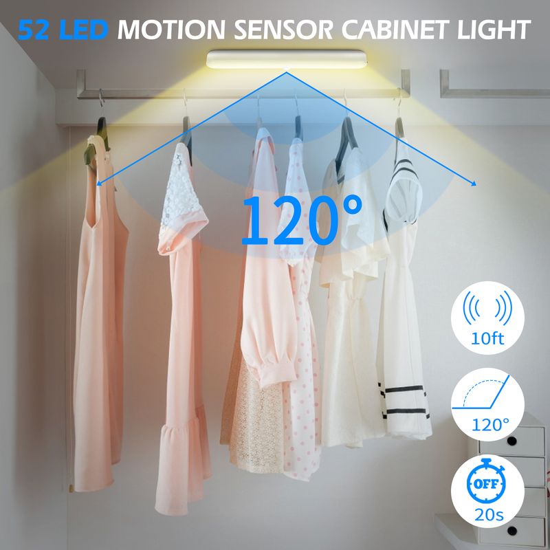 Luz de noche con sensor de movimiento, luz LED de noche, luz de noche recargable por USB, luz de noche para niños, para dormitorio, cocina, luz de fondo para gabinetes_voghion.com