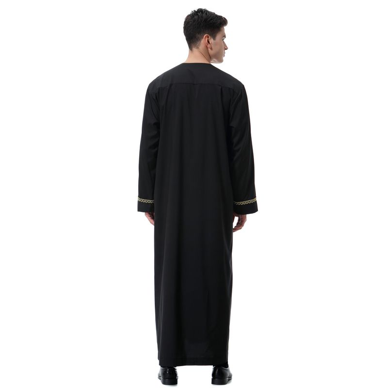 Herenkleding Herengewaad met ronde hals en print, moslim kaftan_voghion.com