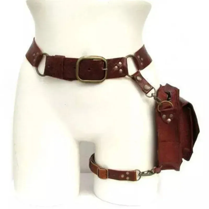 Punk Retro PU Waist Bag Casual Small Square Hip Packs For Womens Crossbody Cross Multifunction Outdoor Leg Phone Pouch_voghion.com