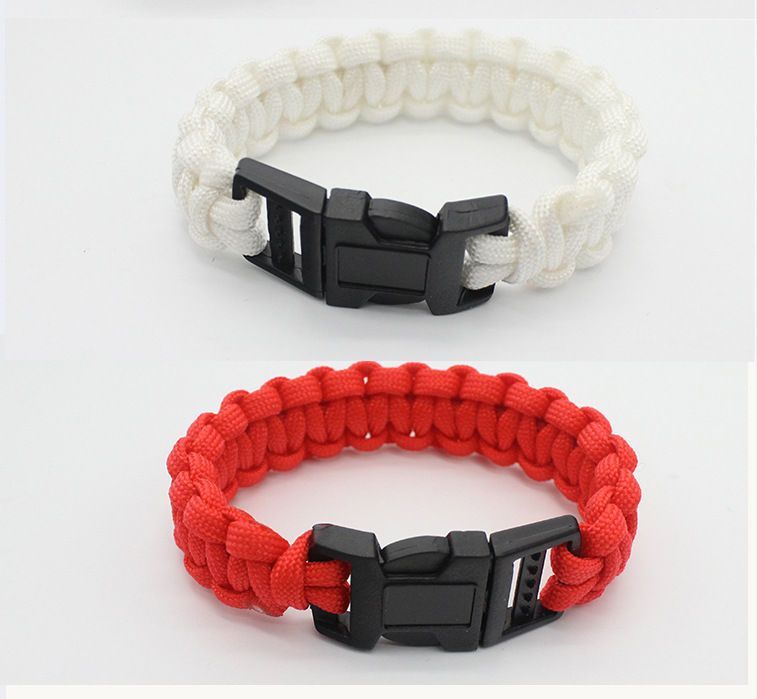 Survival Escape Traveler Gamer Militär-Enthusiast Kunststoffschnalle Seven-Core Outdoor Paracord geflochtenes Armband_voghion.com